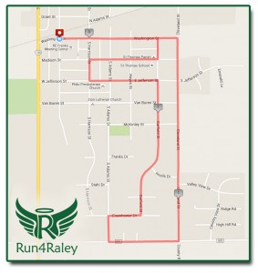 Run4Raley 5k Course Map